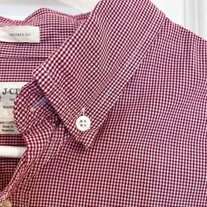 J.Crew and red checked Oxford/Button down